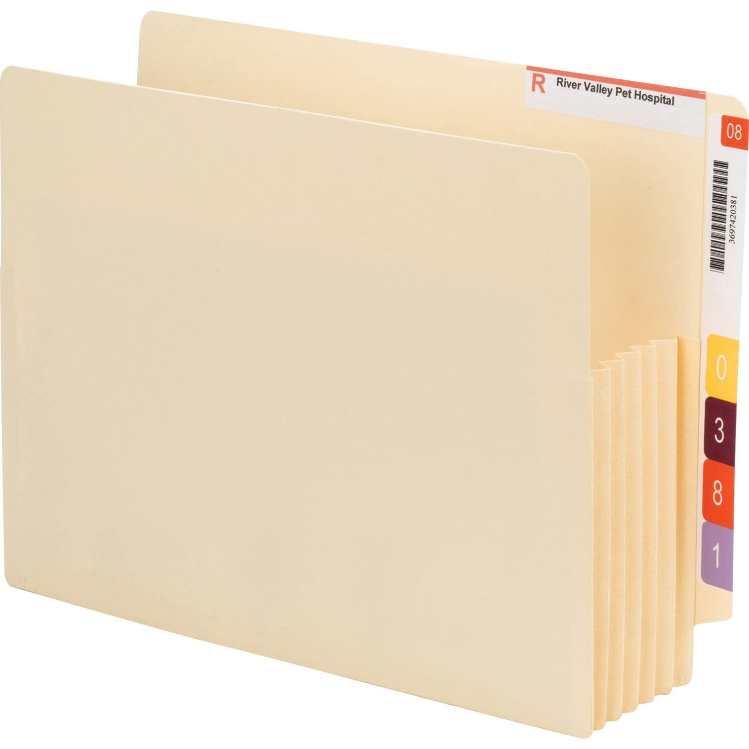 End Tab Convertible File Pocket, Reinforced Split Score Tab, 5-1/4" Expansion...