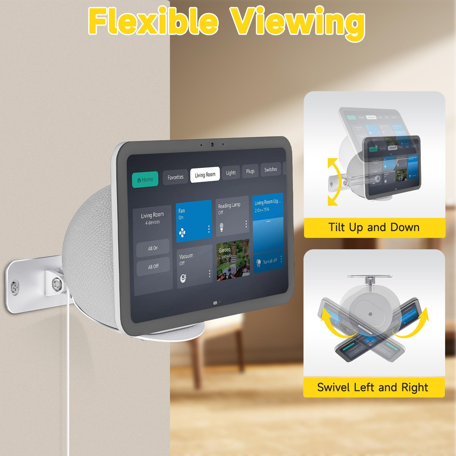 Wall Mount for Echo Show 11 & 8 - Aluminum Adjustable Bracket with Cable