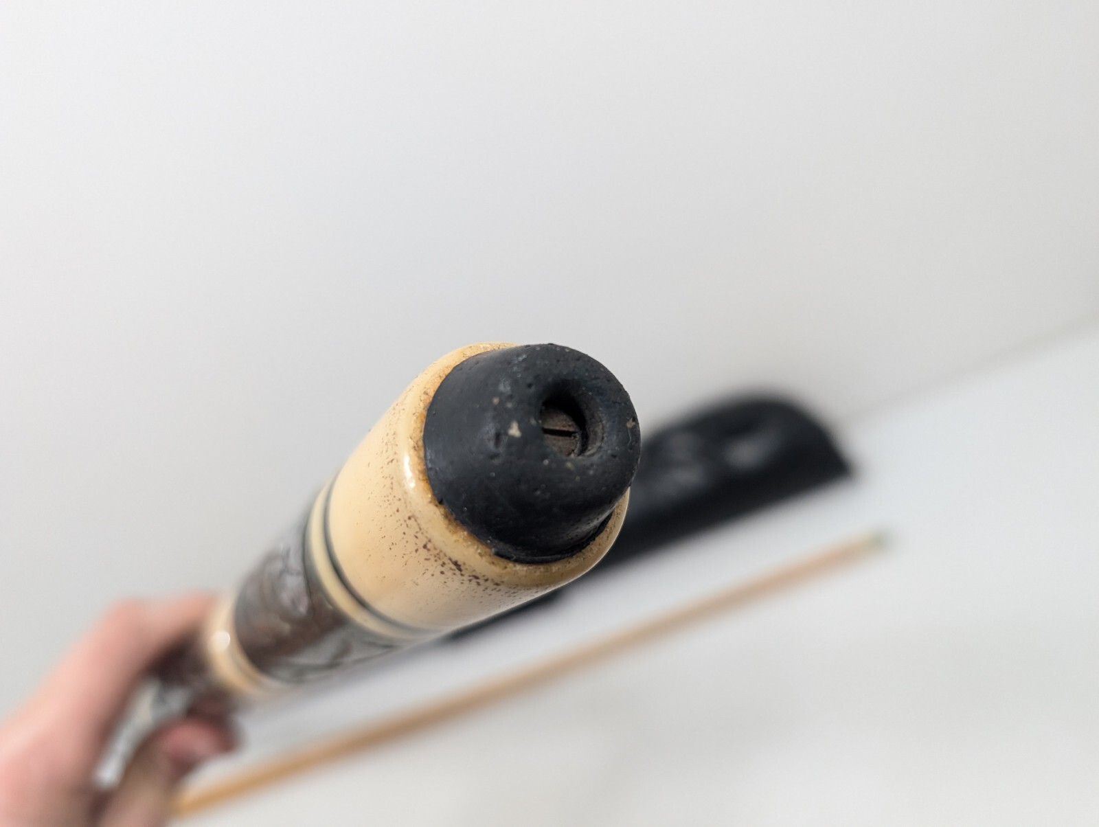 Vintage Pool Cue With Case - Tiki Bar Style Carved Wood Unique - Made In Hawaii