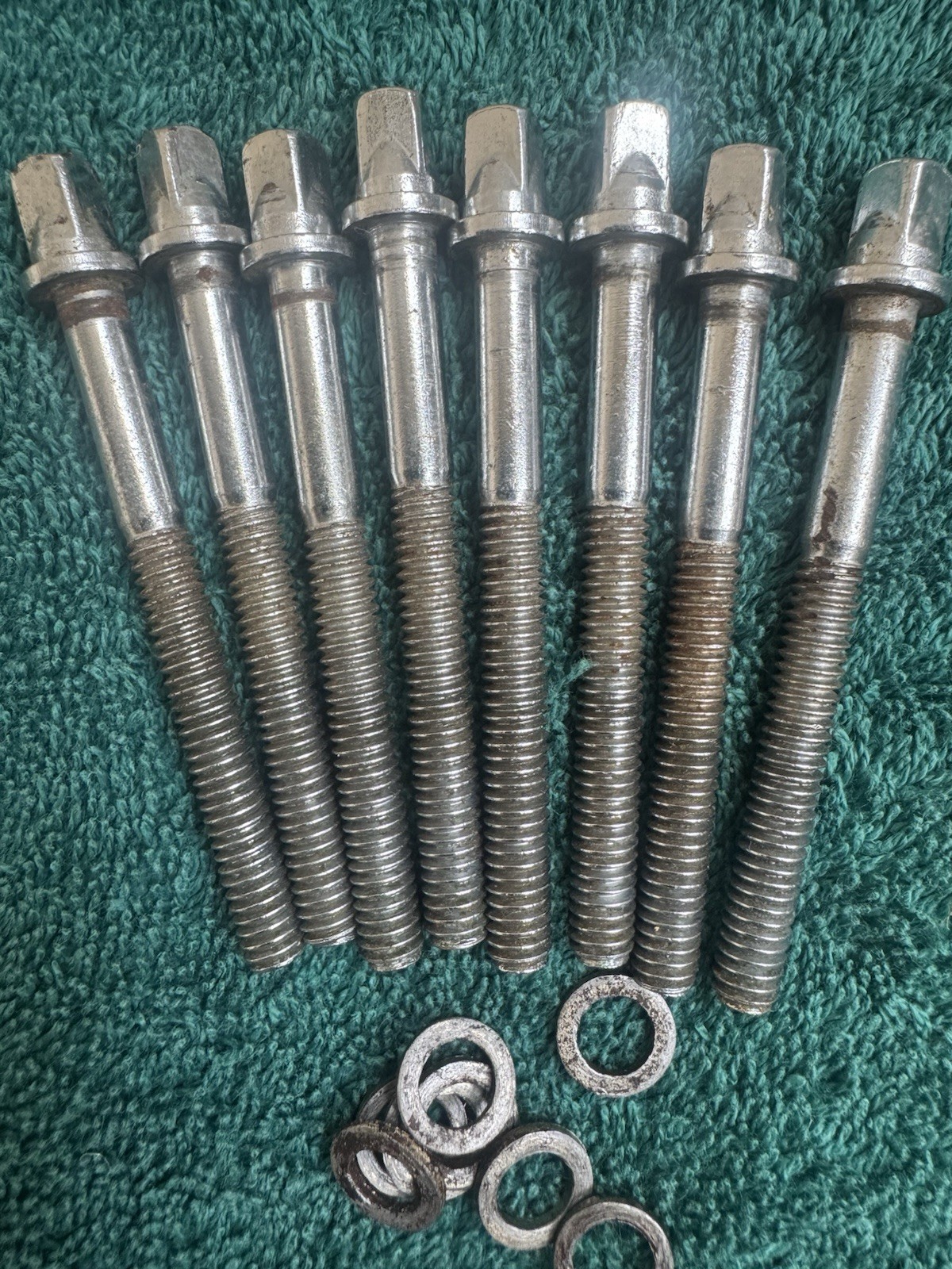 Lot of 8 Vintage 70s Rogers 2 1/4” Floor Tom Drum Tension Rods + Washers