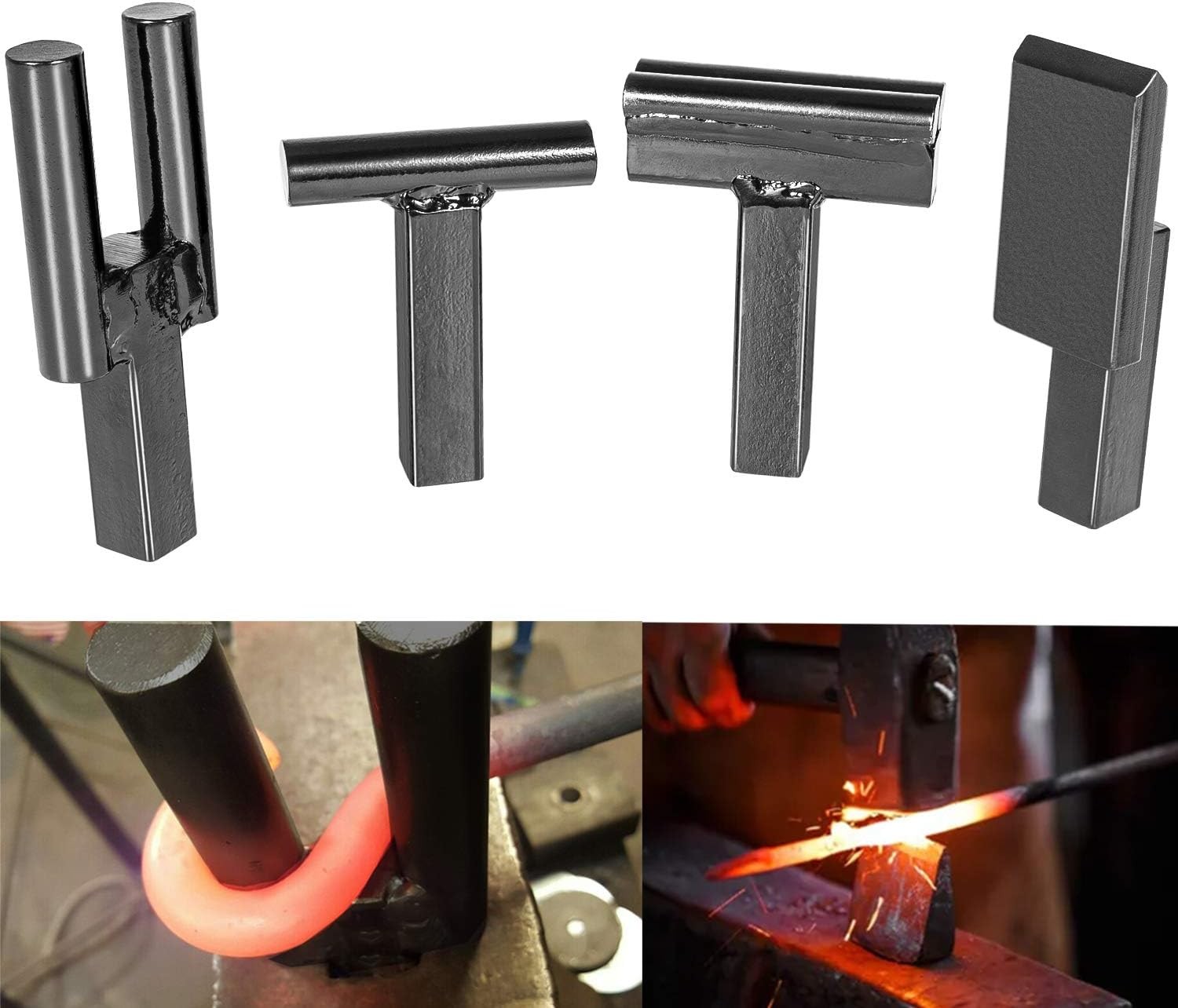 4Pcs Blacksmith Anvil Hardy Tool Set Fits 1inch Hardy Hole in a anvil or vise