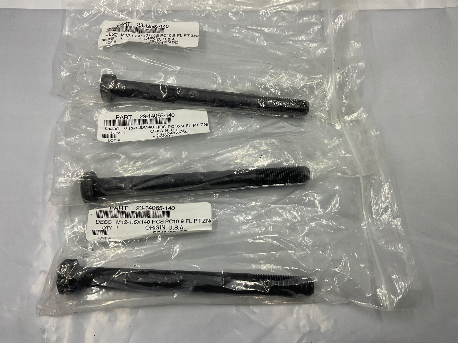 23-14065-140 Metric Bolt M12x1.5x140 For Freightliner - Lot Of 3 Bolts