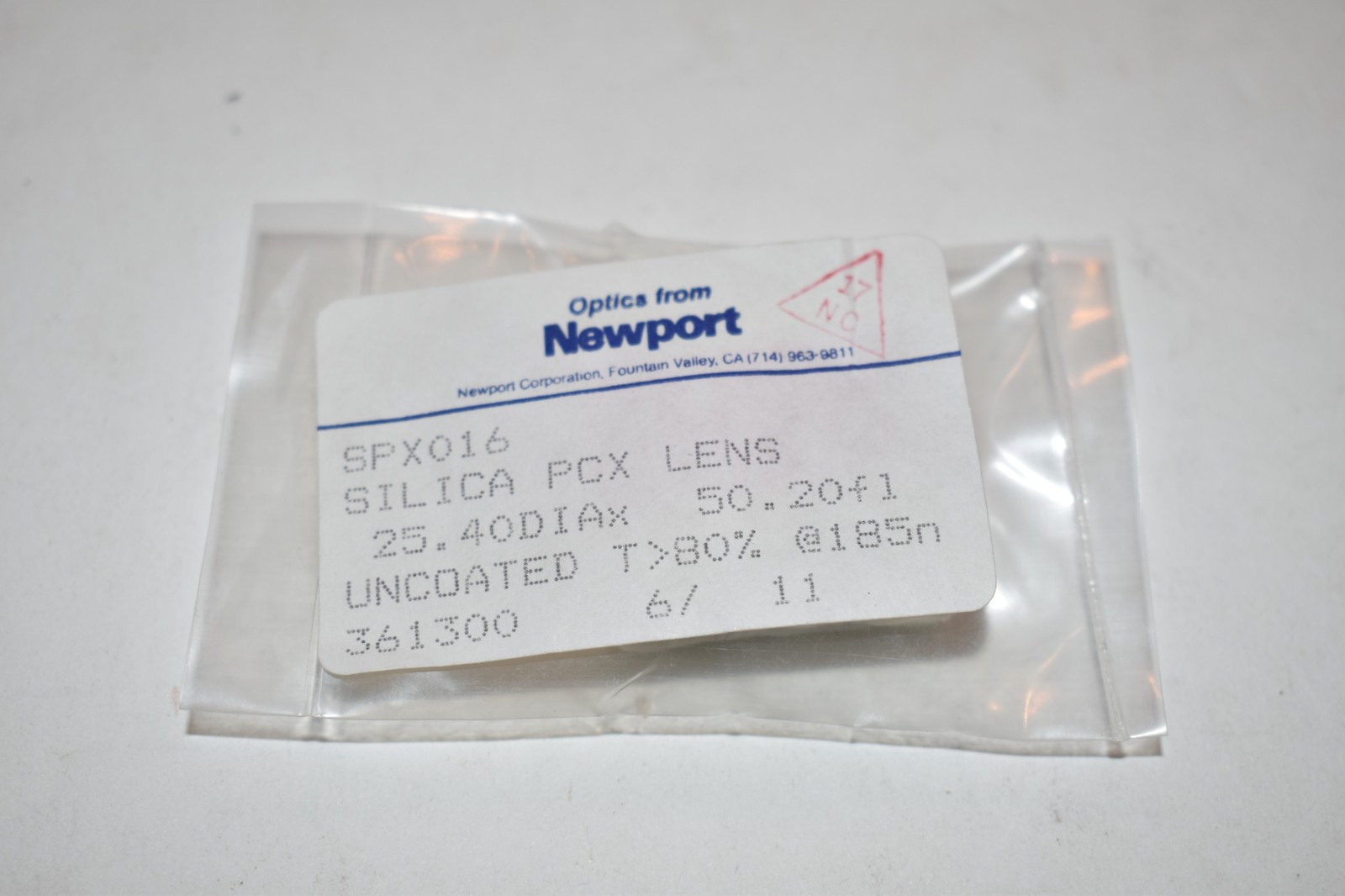 *JM* NEWPORT SPX016 SILICA PCX LENS 25.40DIAX 50.20FL UNCOATED - NEW (CTE64)