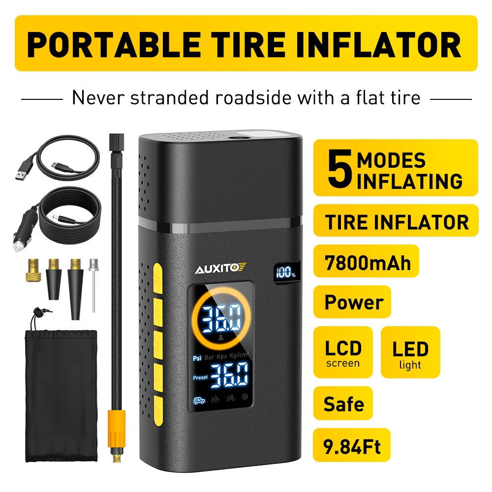 Tire Inflator Car Air Portable Pump Auto 11V Volt 150 PSI Compressor Electric O
