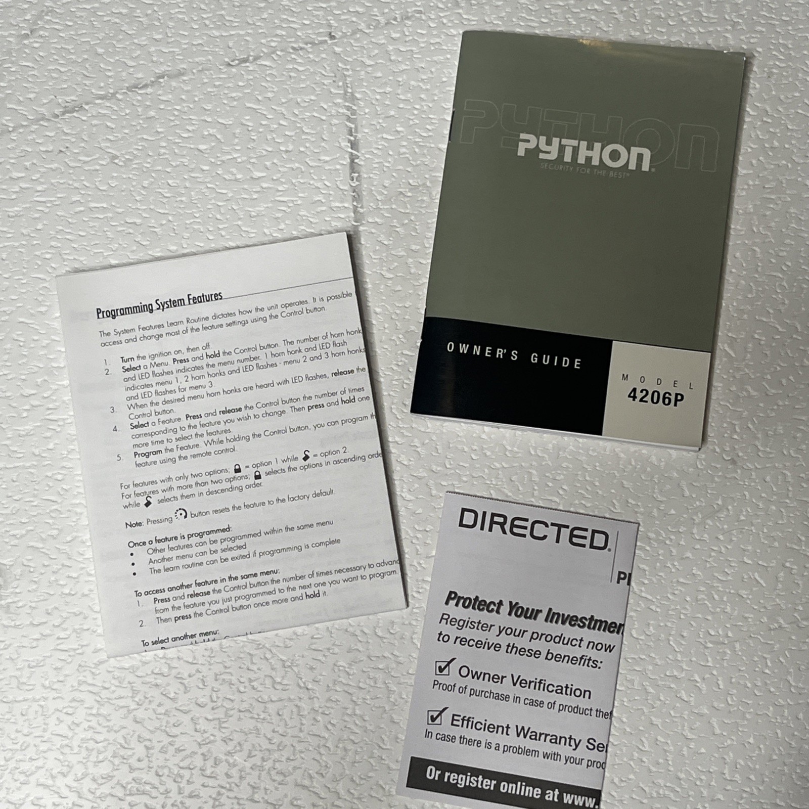 Python 4206P 1-Way Remote-Start System Open Box