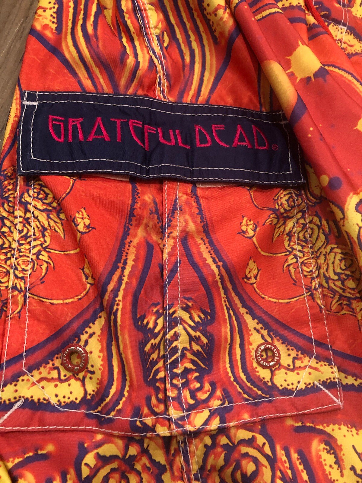 VTG GRATEFUL DEAD SPACE YOUR FACE Dragonfly Swim Surf Board Shorts Size 30