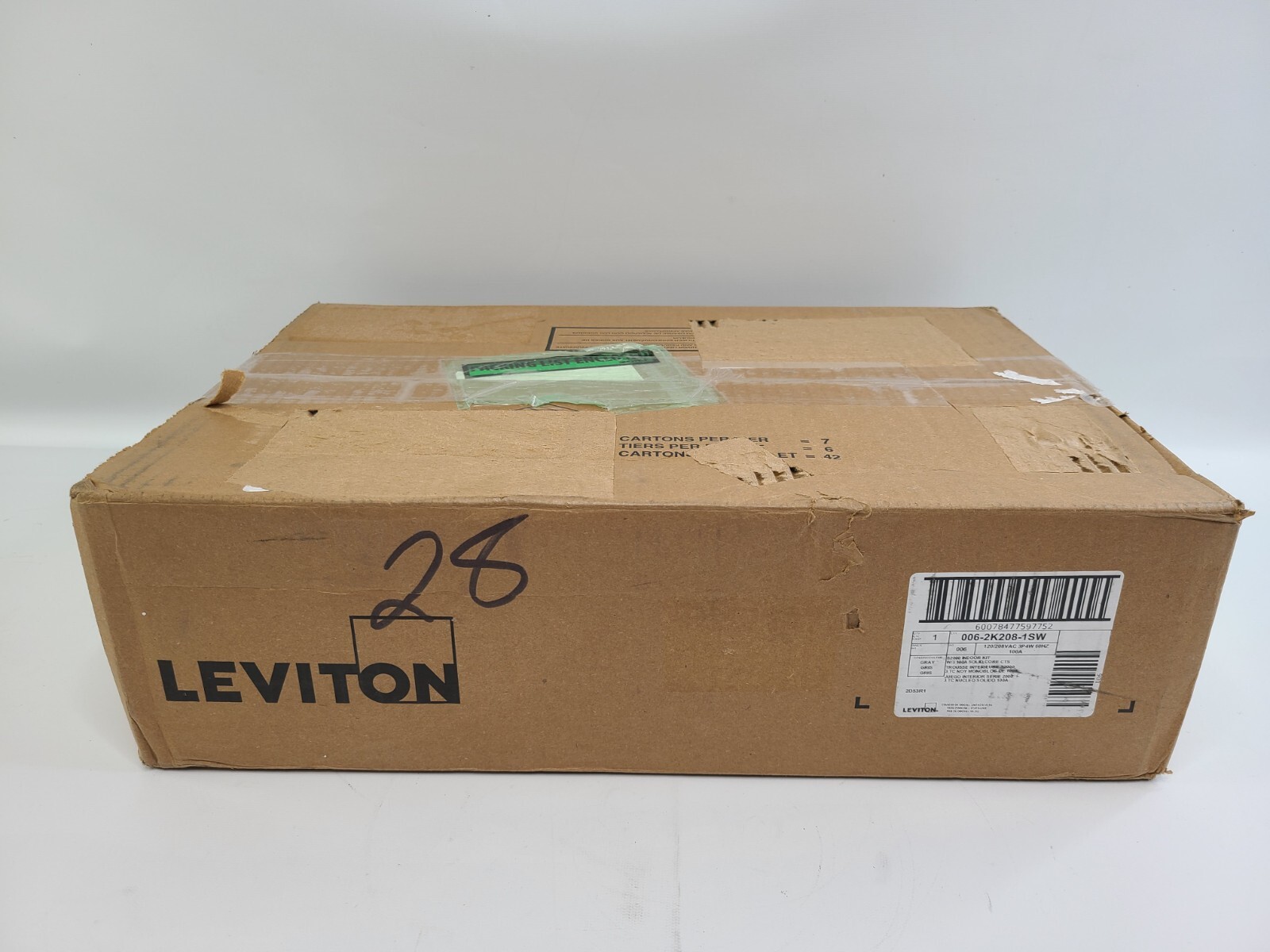 Leviton 2K208-1SW Series 2000 Indoor Usage Meter 3 Solid Core CTs 480V 100A