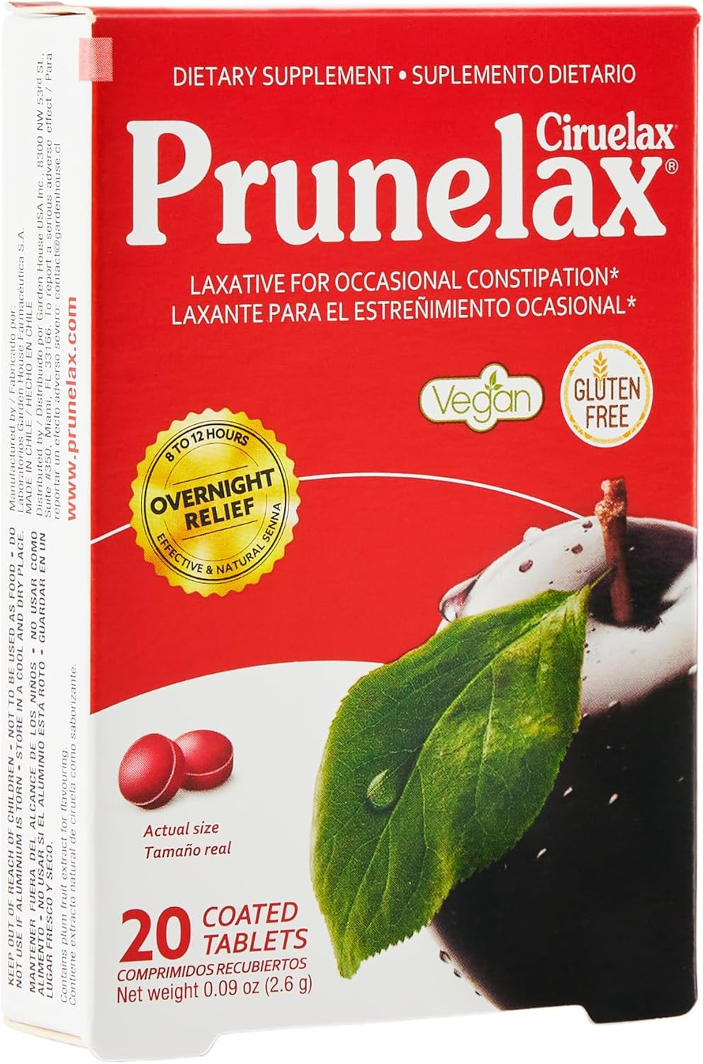 Ciruelax Regular Strength Laxative Mini Tablets - Overnight Relief for Occasiona