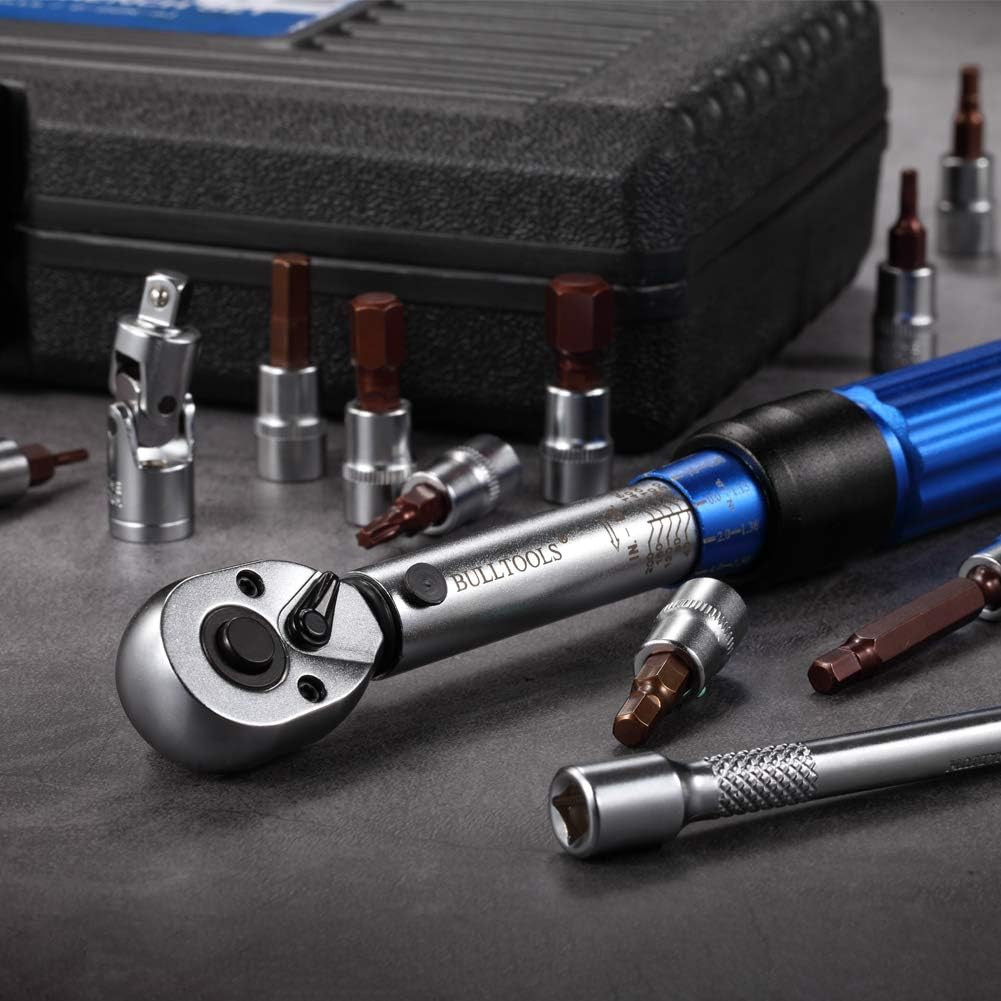 1/4-Inch Drive Click Torque Wrench Set Dual-Direction Adjustable 90-Tooth Torque