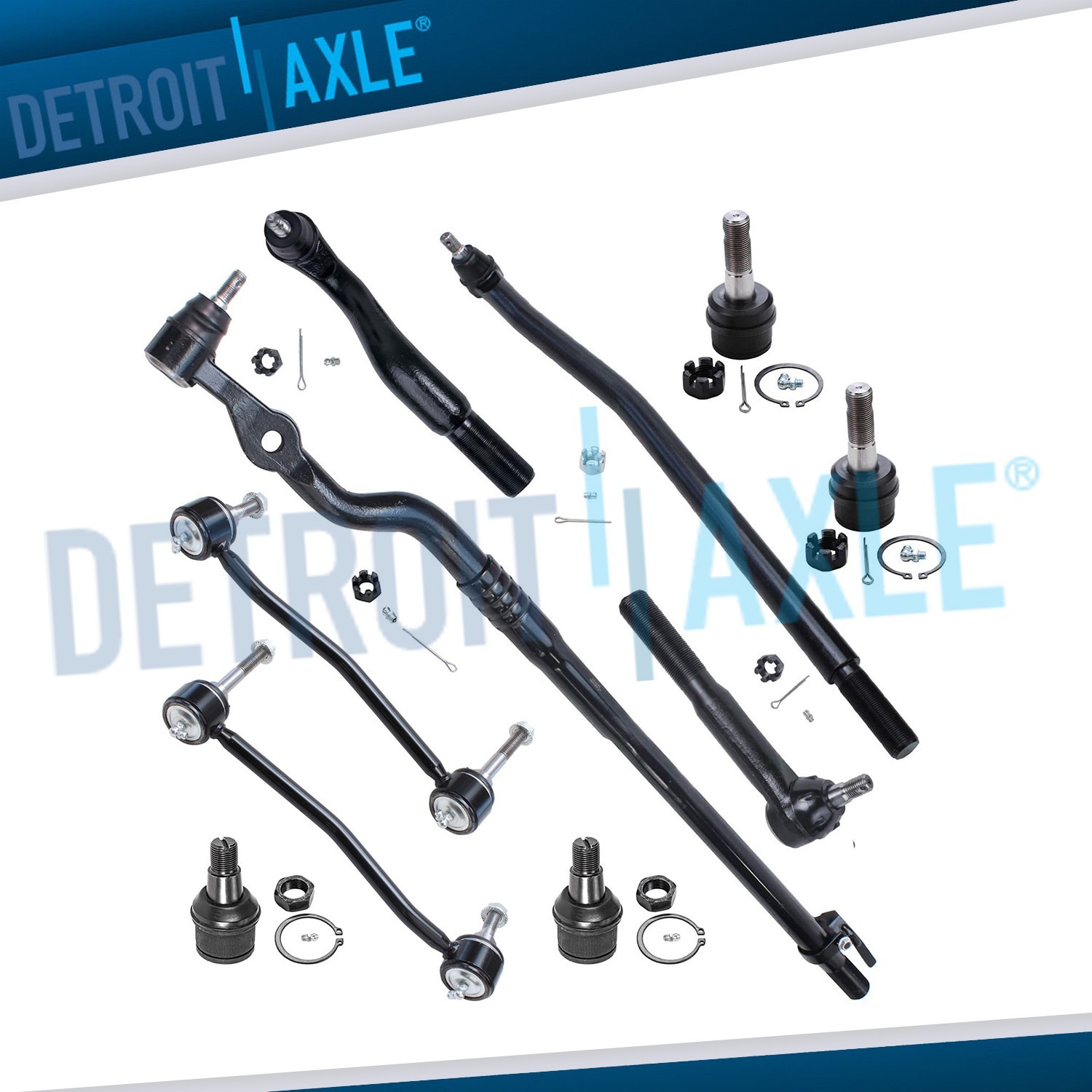 4WD Front Drag Link Tie Rod End Ball Joints for Ford Excursion F-250 Super Duty