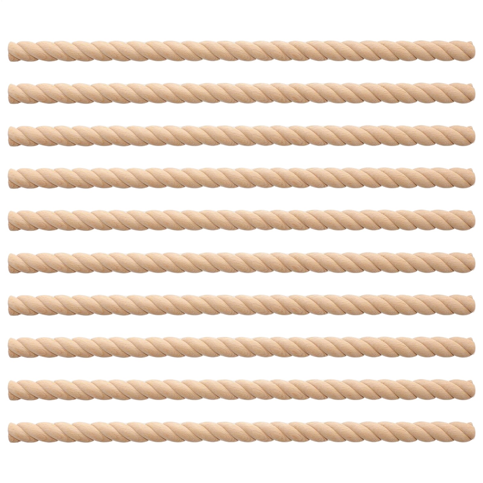 10Pcs Decorative Beaded Wood Trim Half Wooden Beads Trim Molding Unfinished