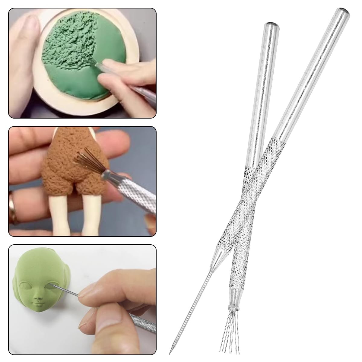 8Pcs Polymer Clay Cutter Tools, Acrylic Roller Clay Rolling Pin, Clear Rectangle