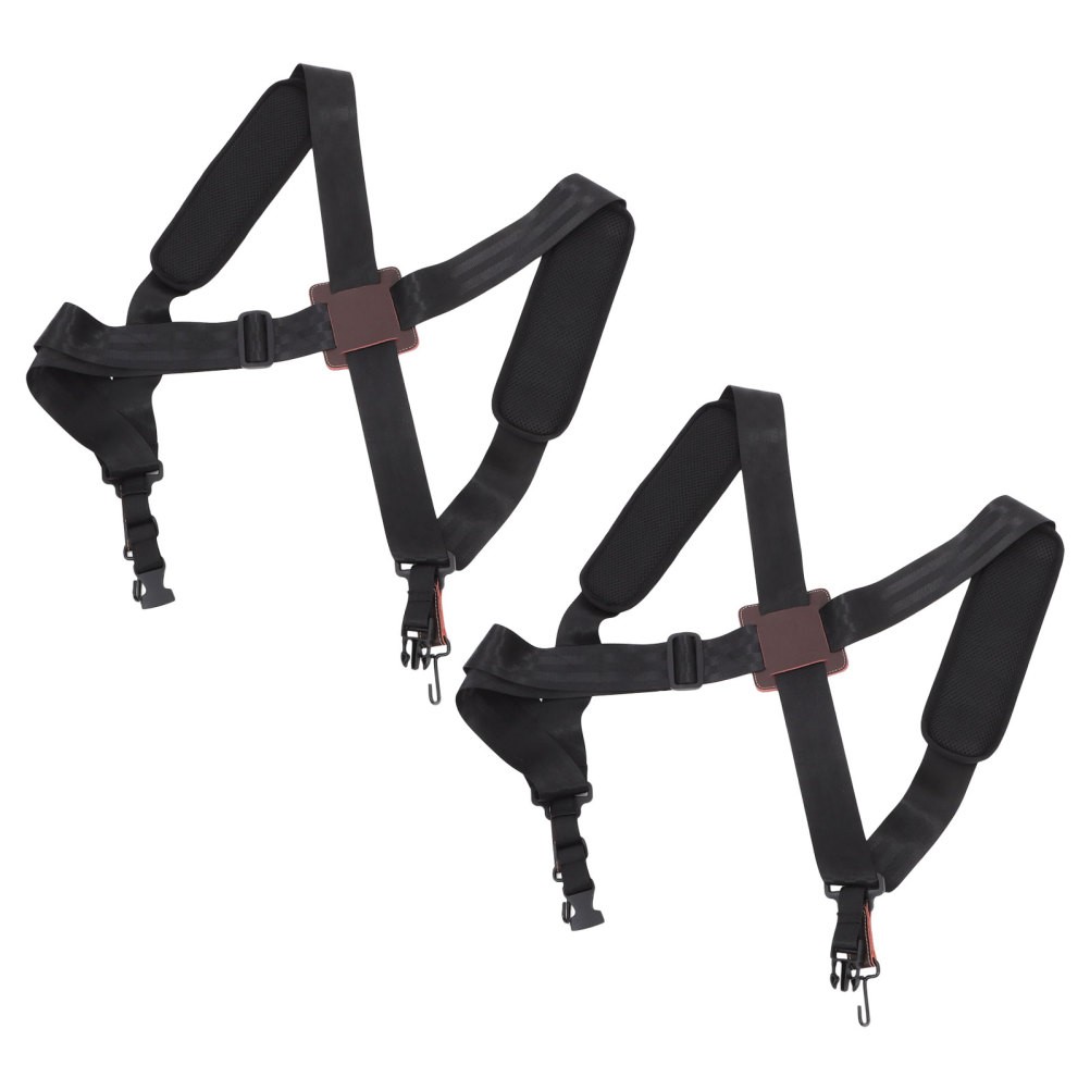 2Pcs Adjustable African Drum Strap Padded Double Shoulder Black