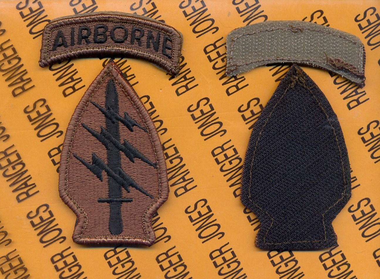 US Army Special Forces Group Airborne SFGA OD Green & Black patch m/e