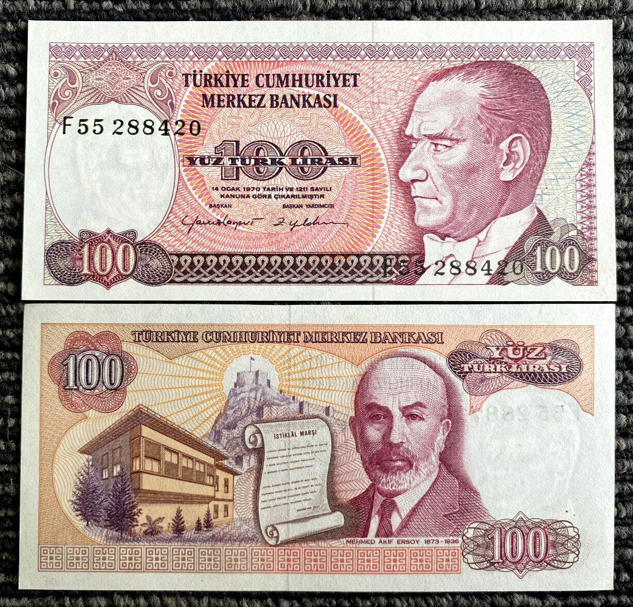 Turkey 100 Lira 1984 Banknote World Paper Money UNC Currency Bill