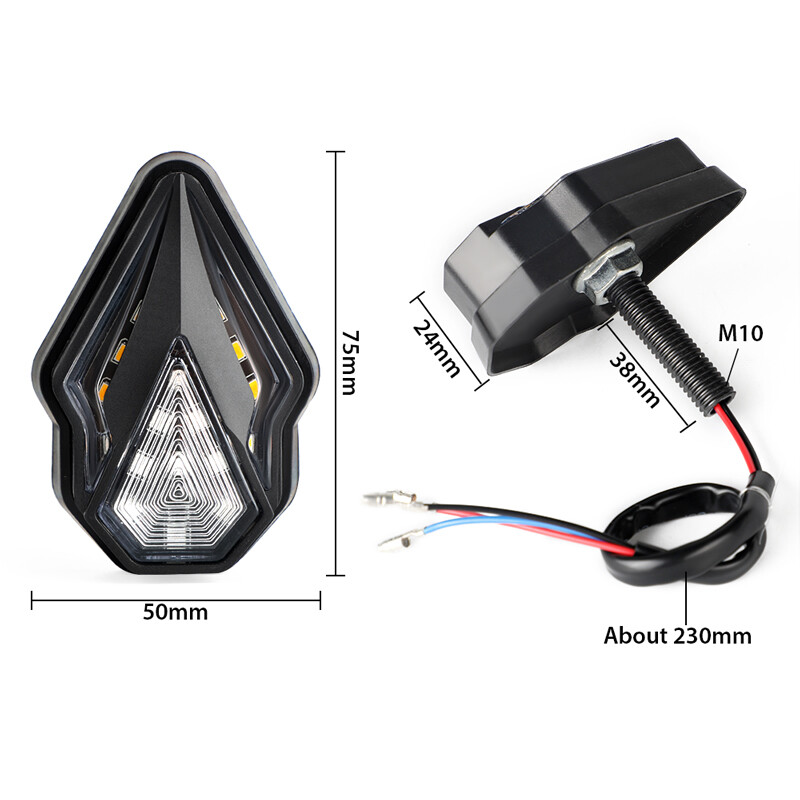 2x Motorcycle Flush Mount Turn Signal Indicator Blinker Red Amber LED Light DRL