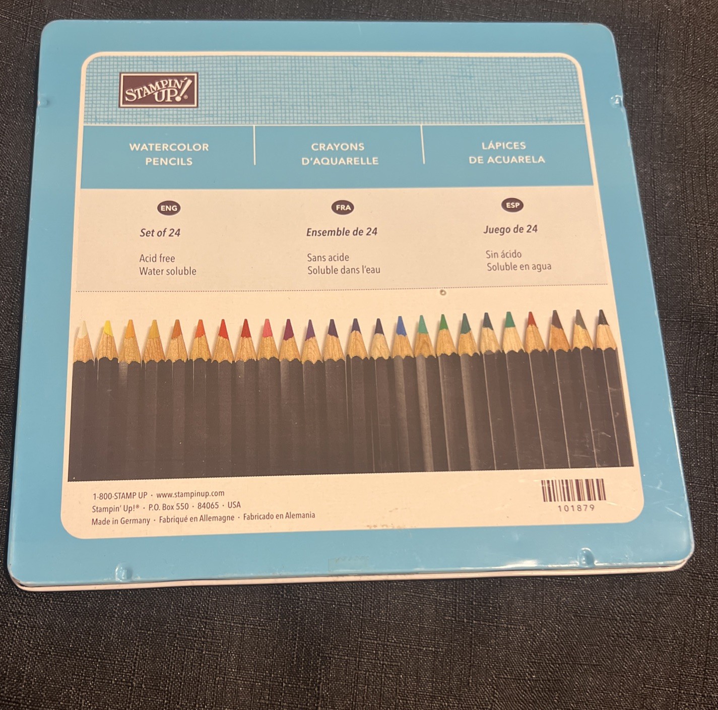 Stampin' Up! Watercolor Pencils 24pc Metal Case Stamping Paper Craft Colored Art