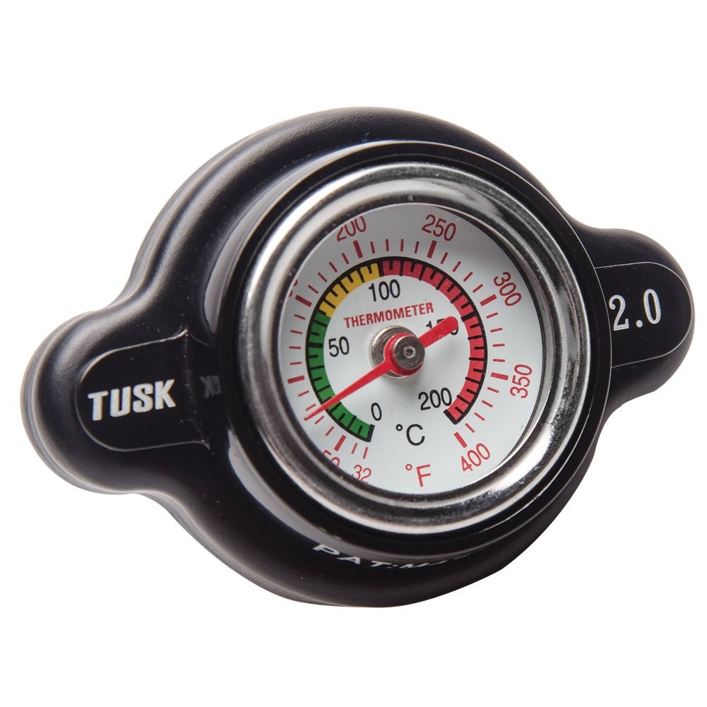 Tusk High Pressure Radiator Cap with Temperature Gauge 2.0 Bar Black