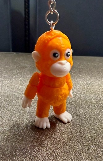 Punch the Monkey and His Stuffed Buddy – 3D Printed Keychain Set