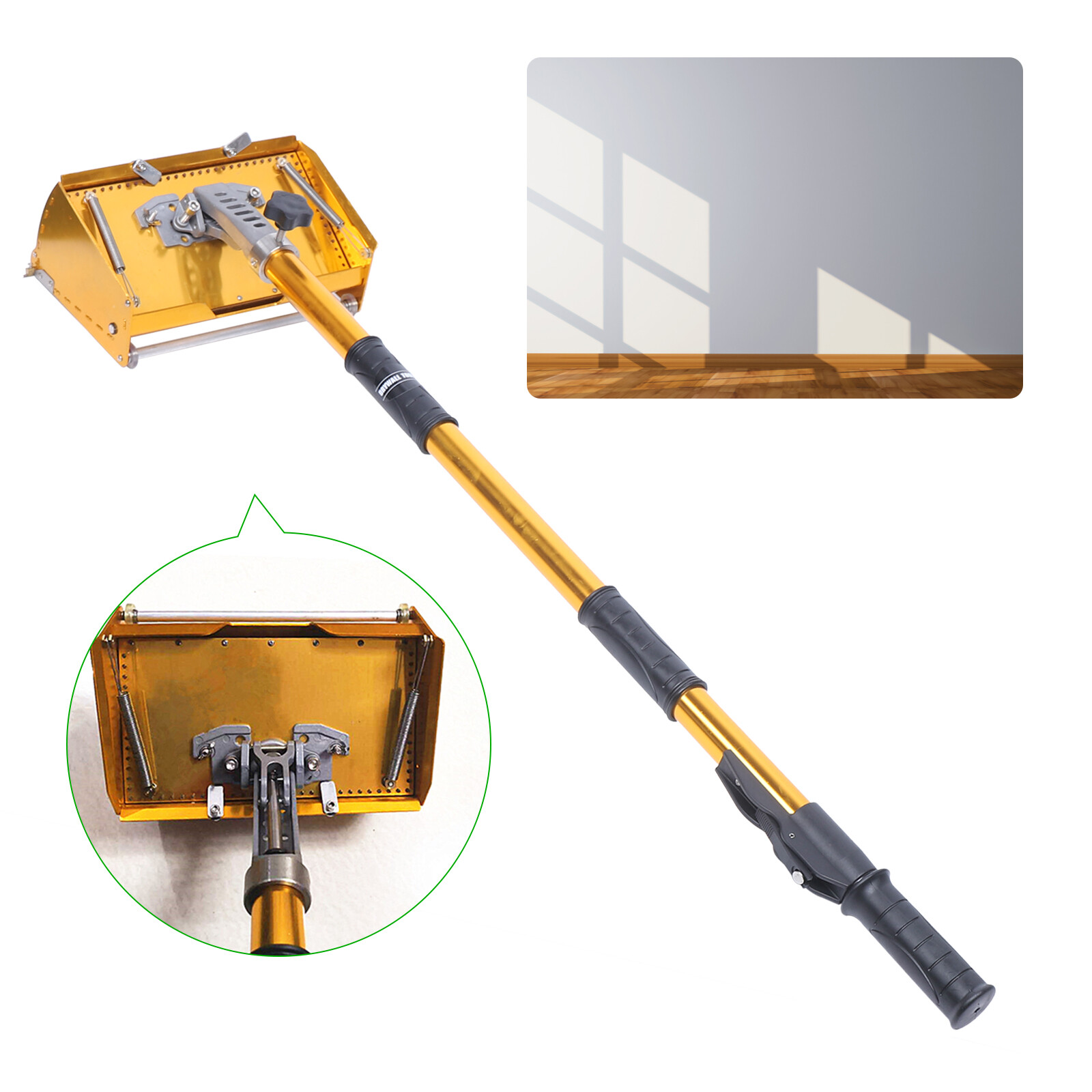 10" Professional Drywall Flat Finishing Box Tool w/ 40-64 Inch Adjustable Handle