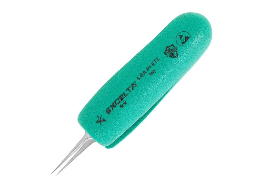 Excelta 5-SA-PI-ET2 Tweezers, 2-Star, Straight, Tapered Ultra Fine Pt, Anti-Mag