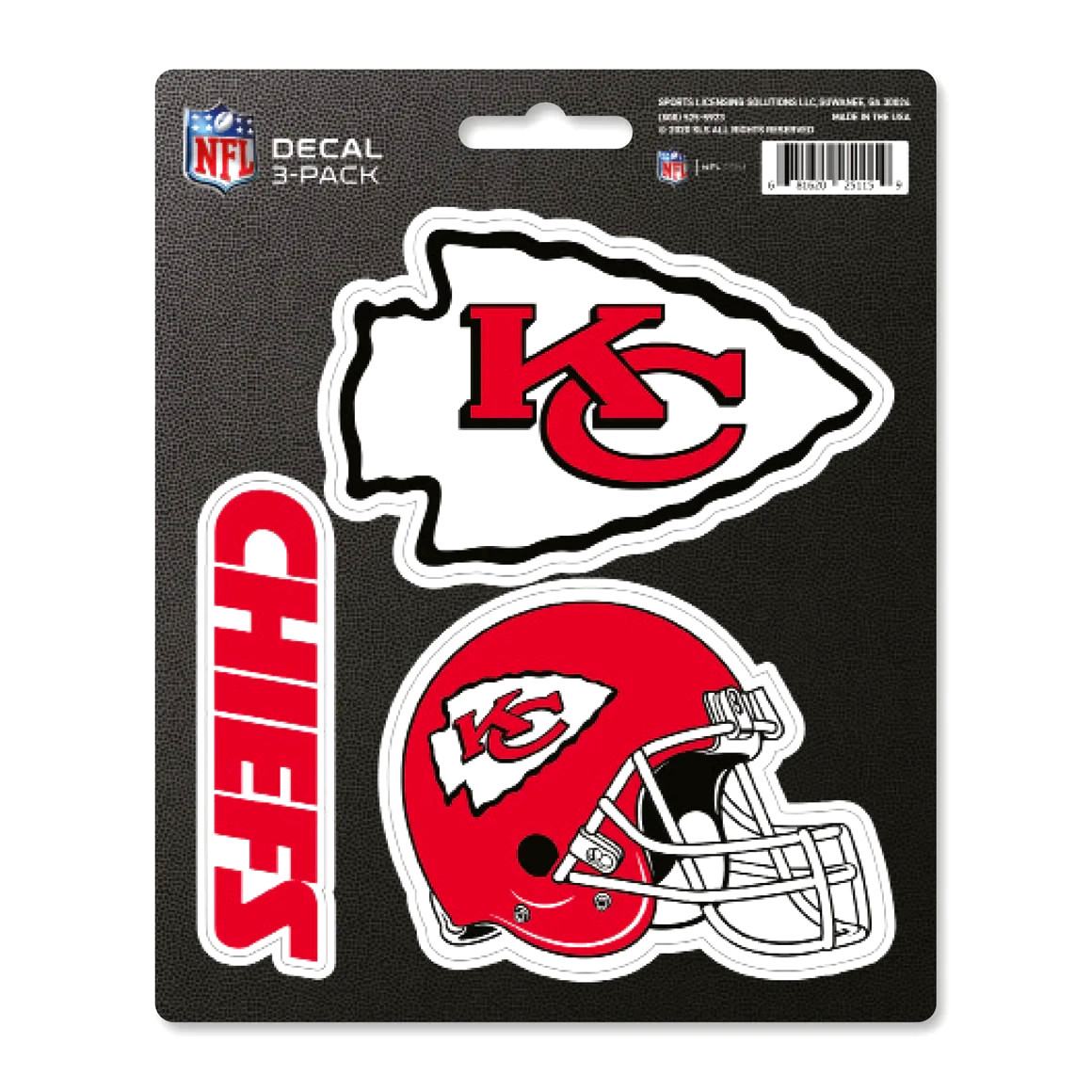 Kansas City Chiefs NFL Die-Cut Decal Stickers / 3 Pack *Fanmats