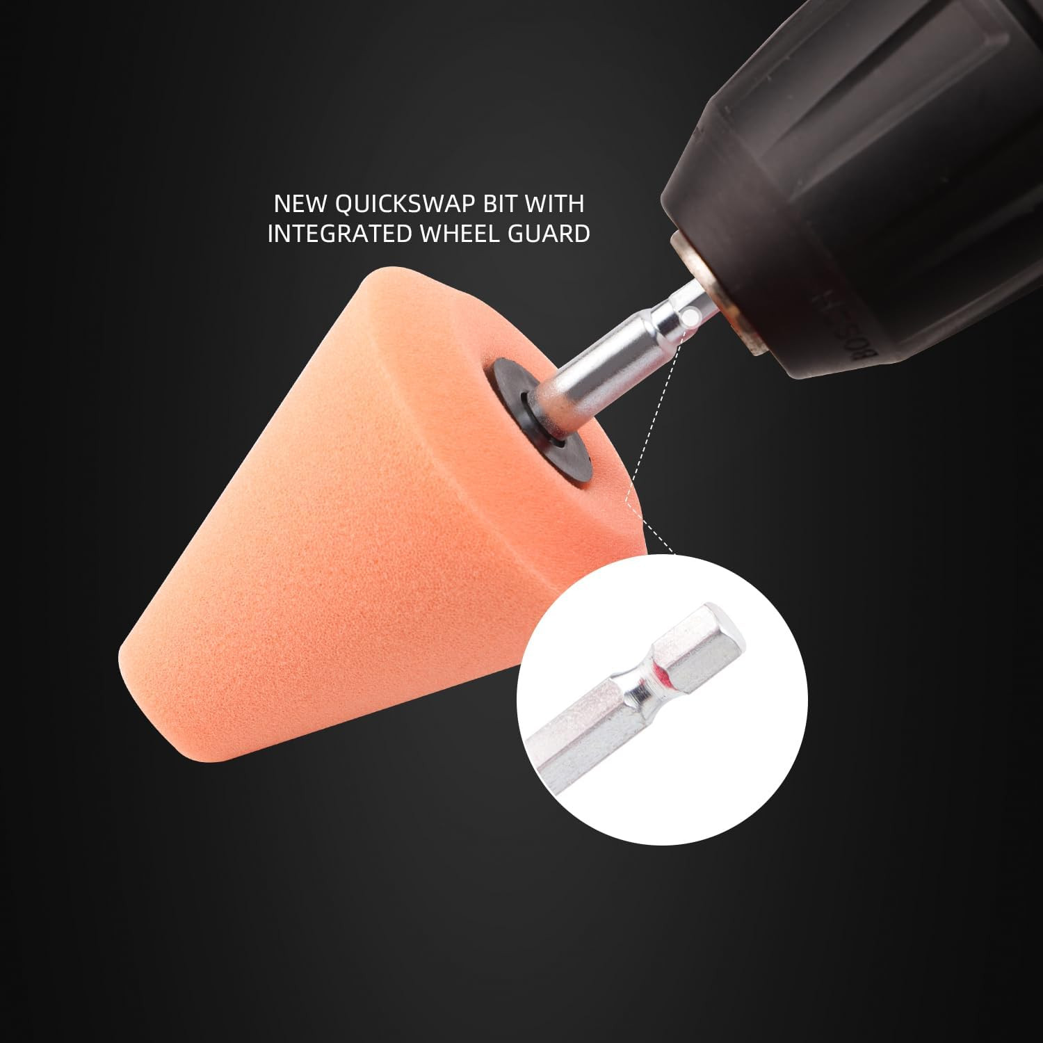 Polishing Cone, Car Wheel Hub Drill Buffing Sponge Pads Kit, Polishing Ball, 5