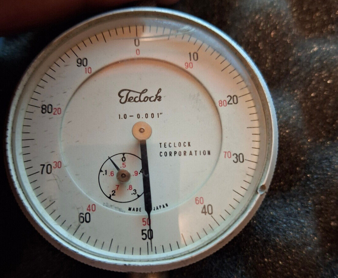 Teclock Dial Indicator .001 Graduation. 0 to .9 " range approximately.