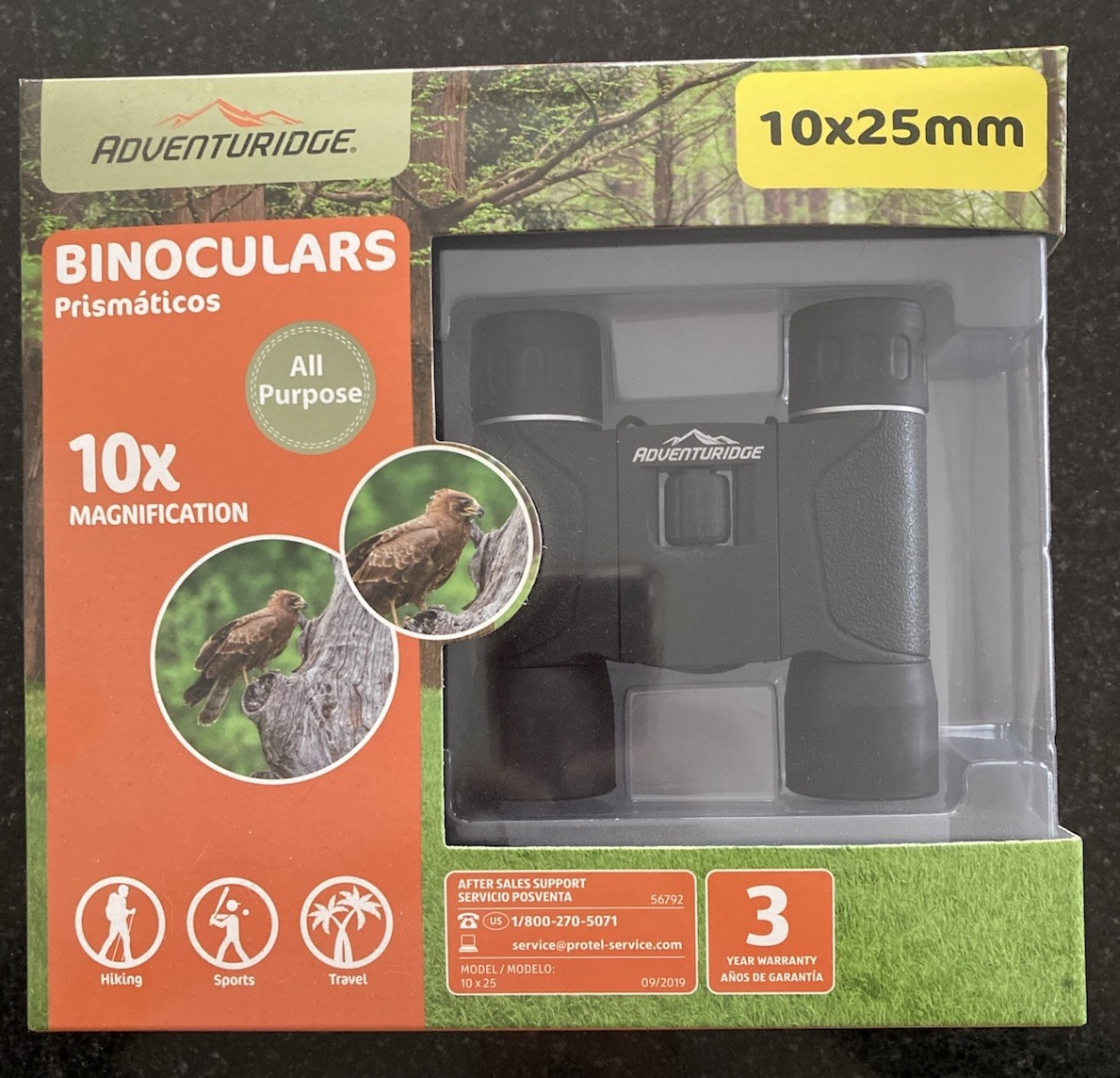 All-Purpose Binoculars 10 x 25mm w/Case & Strap Adventuridge NEW