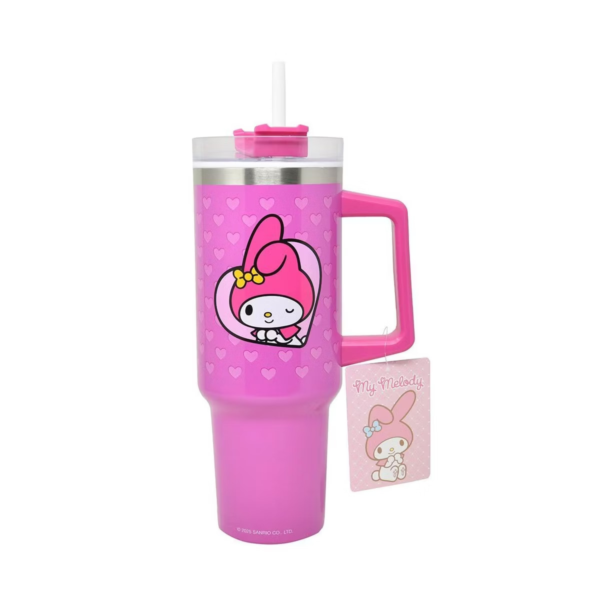 Hello Kitty 40oz Tumbler – Insulated Stainless Steel Cup with Handle, Straw
