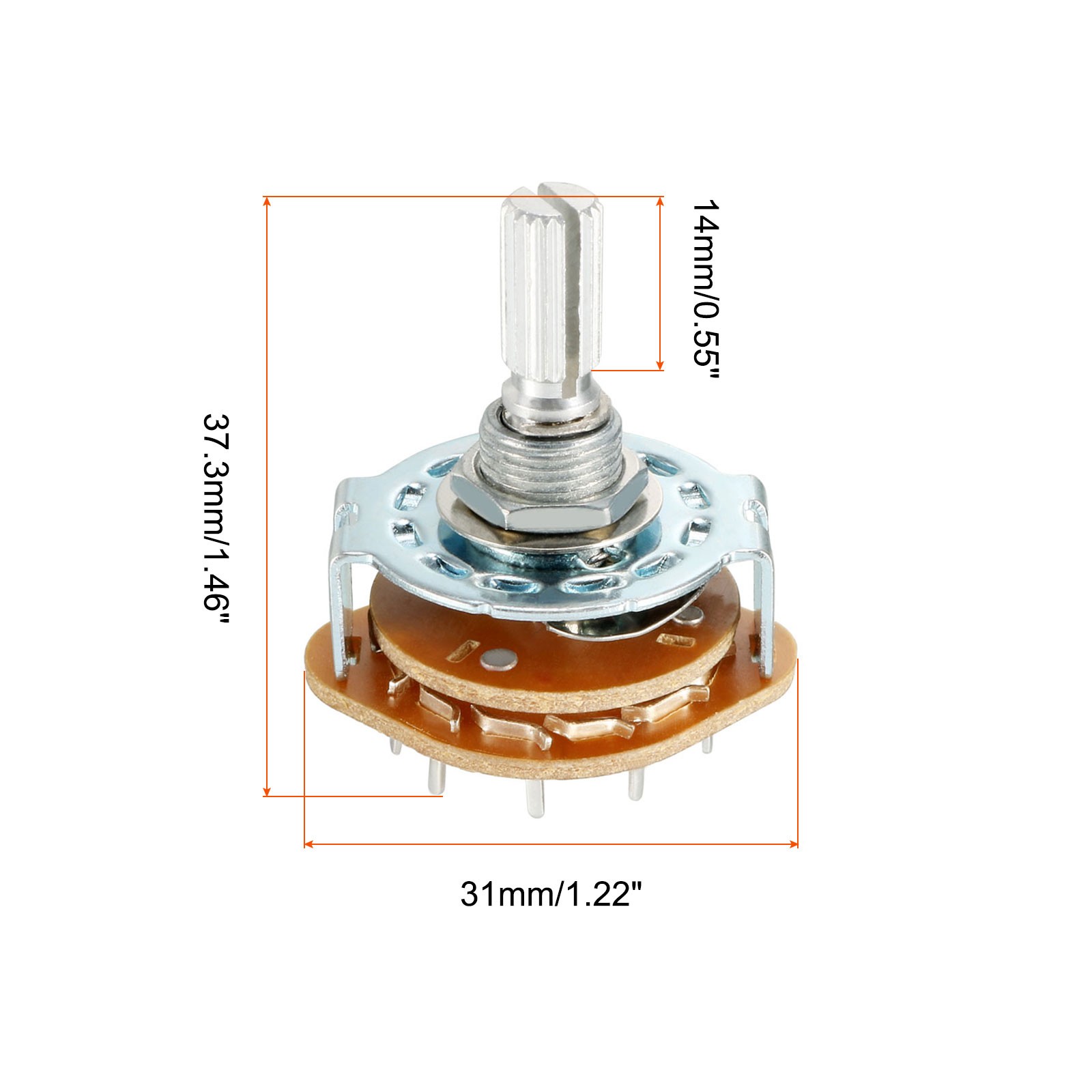 Band Selector Rotary Switch 4P3T 4 Pole 3 Throw 1 Deck