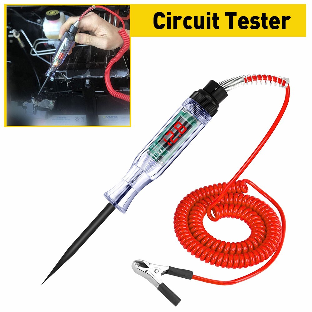 Car Circuit Tester Pen Auto Fuse Test Probe Light Tool For 6V 12V 24VDC Voltage