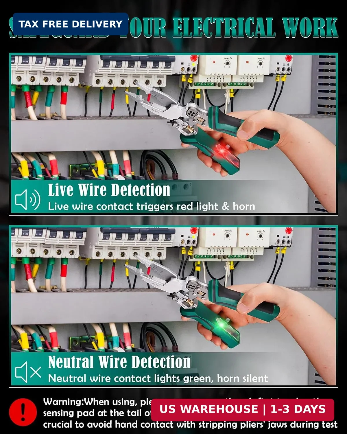 upgraded 8 in 1 Wire Strippers with Voltage Tester, Wire Stripping Tool, Cable C