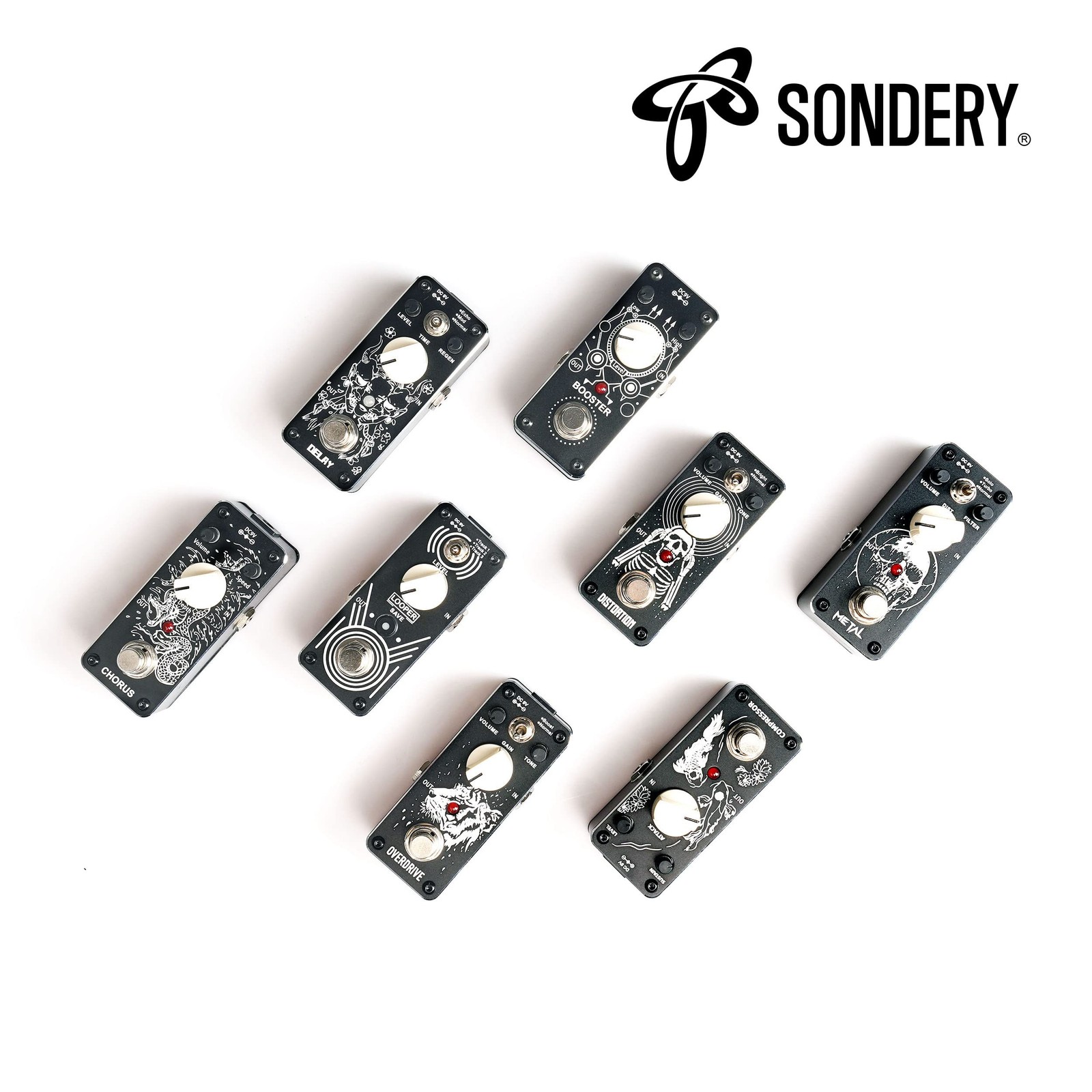Sondery Digital Delay Pedal with 3 Effects - Echo Modulation Mini size,