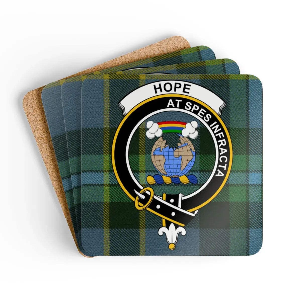 Hope At Spes Infracta Tartan Crest Coaster Set