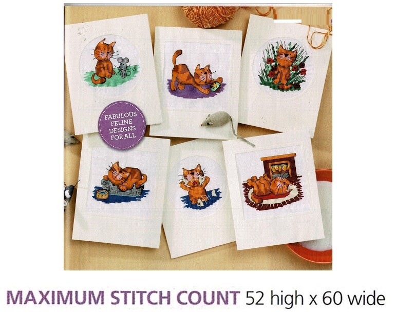 CAT CARDS  CROSS STITCH  PATTERN  ONLY    EQ - PAR
