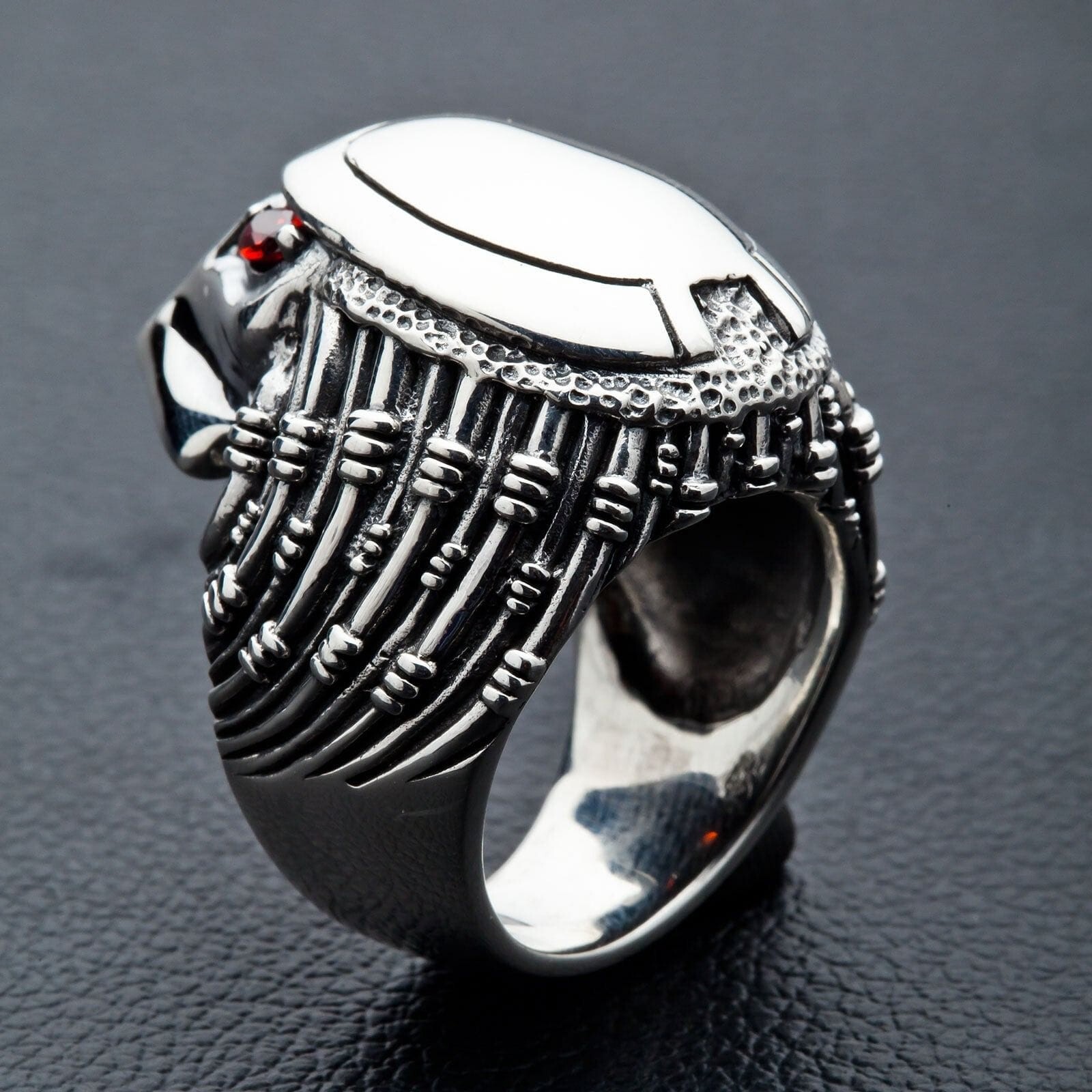 Sterling Silver Predator Head Ring