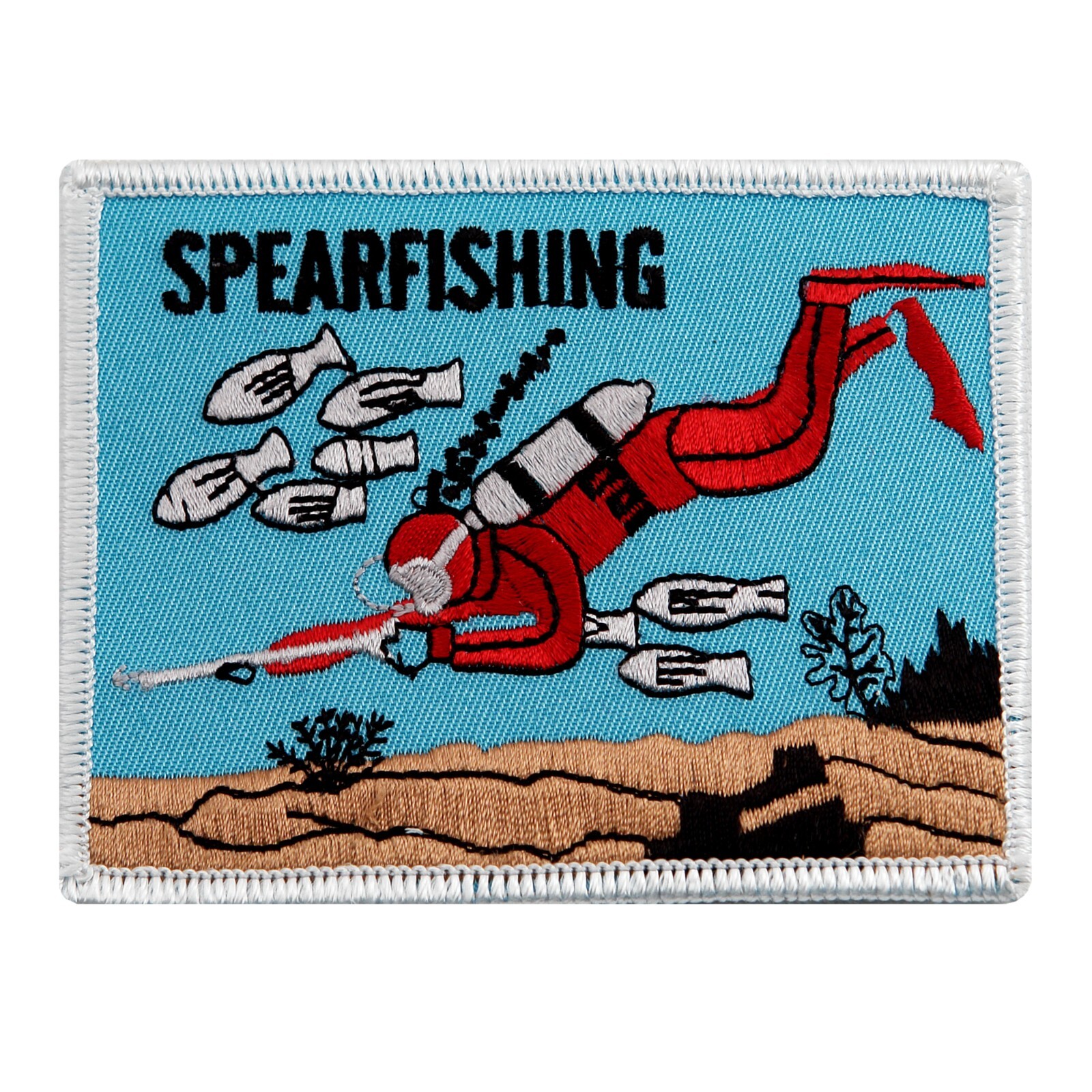 RETRO SPEARFISHING DIVER PATCH SCUBA DIVING embroidered iron-on HUNTING OCEAN