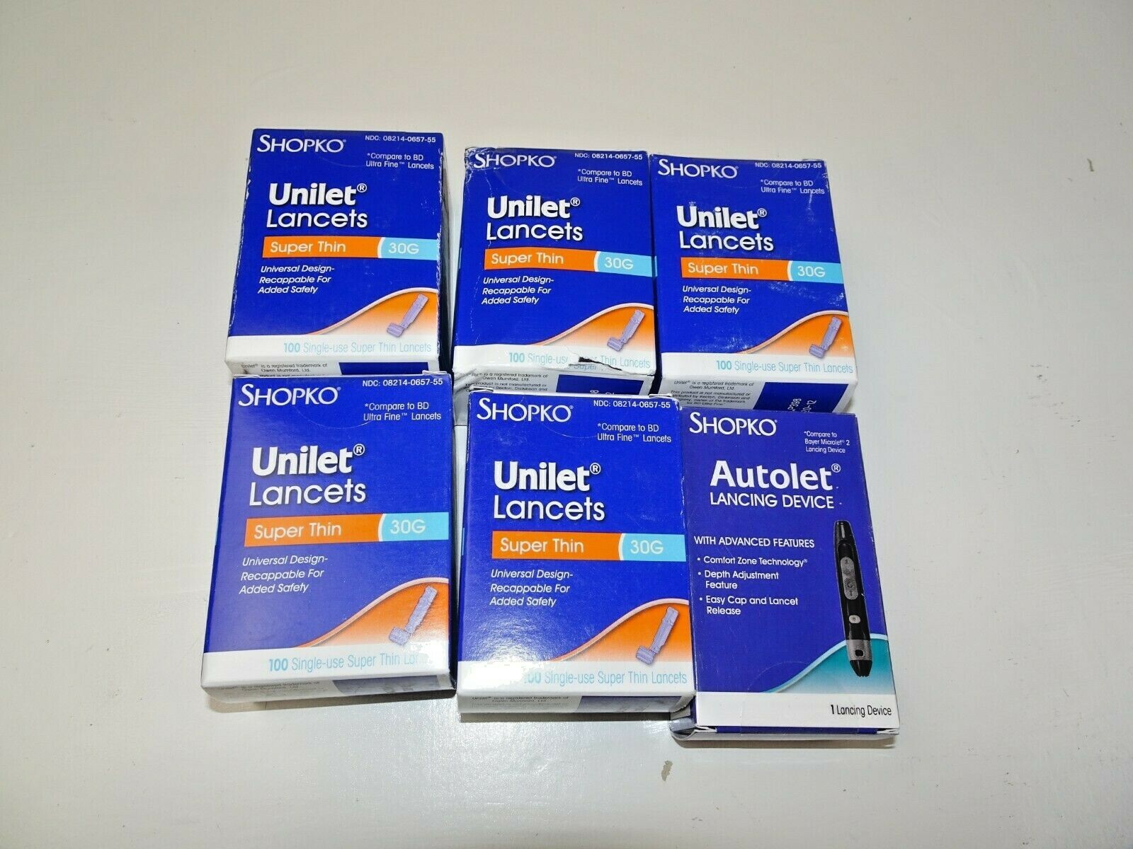 Shopko Unilet Lancets Super Thin Testing 500 Ct NEW/SEALED 2019-2020 + Autolet