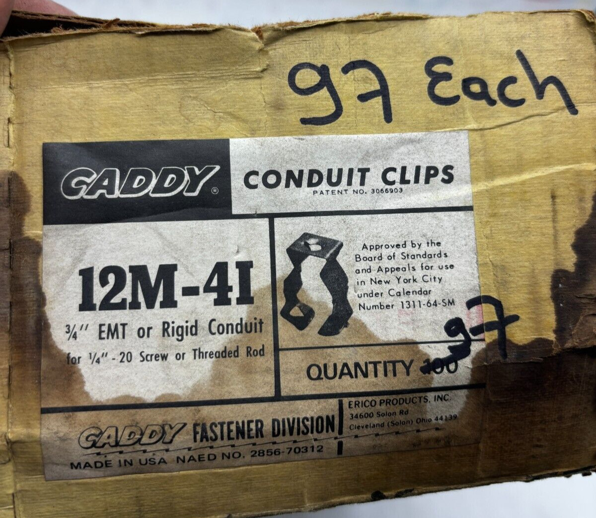 Caddy 12M-41 Conduit Hanger Clips pack of 97 ⭐