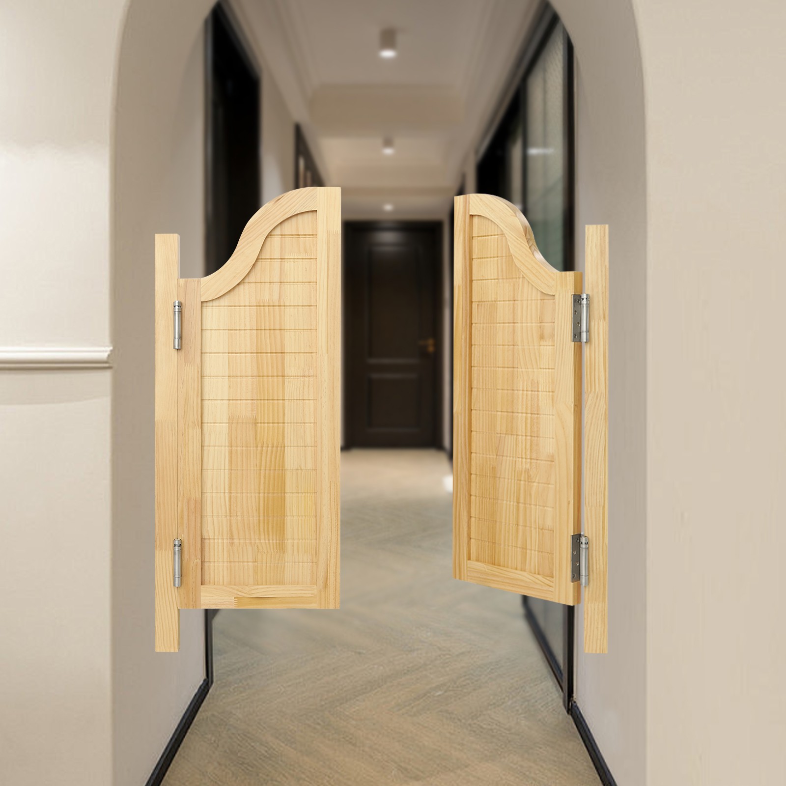 180° Swing Double Door Entrance Partition Door 80*90cm Half-waist Partition Door
