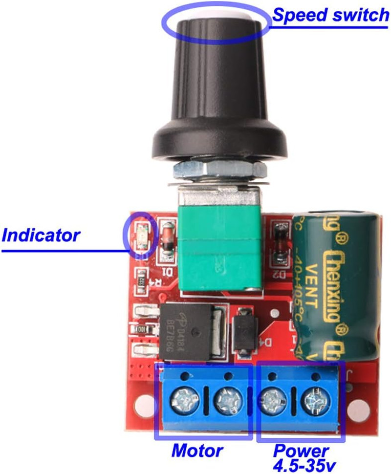 3Pcs Mini DC Motor PWM Speed Controller, DC 5V-35V 5A Speed Adjustable Switch Mo