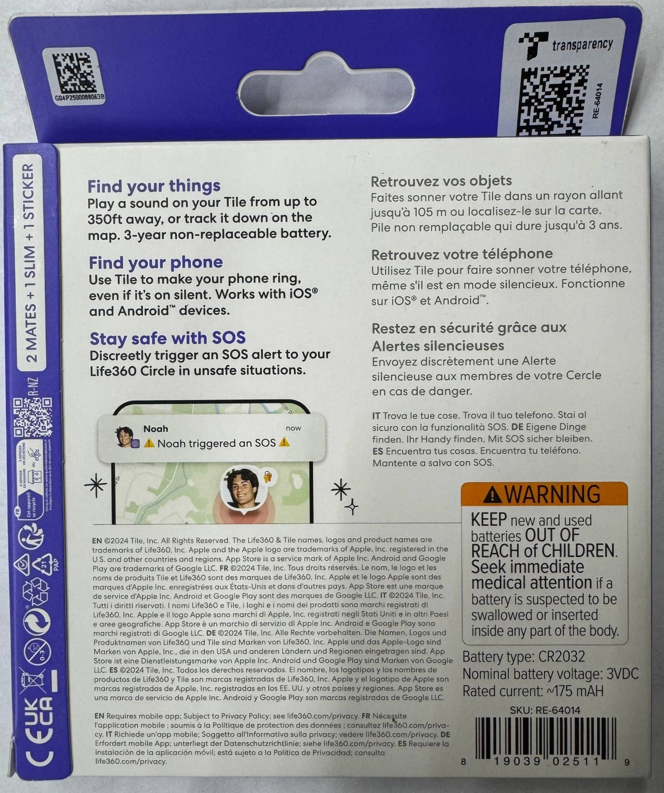 Tile by Life360 Essentials - Bluetooth Trackers - 4-Pack (Mates/Slim/Sticker)