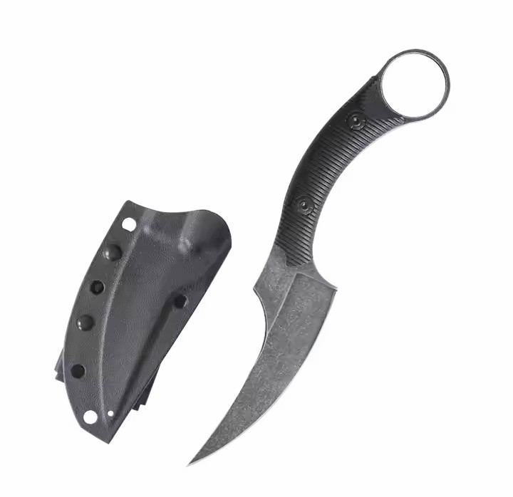 New 8" Fixed Blade Full Tang Black Tactical Knife  Deluxe Hard Sheath Belt Clip