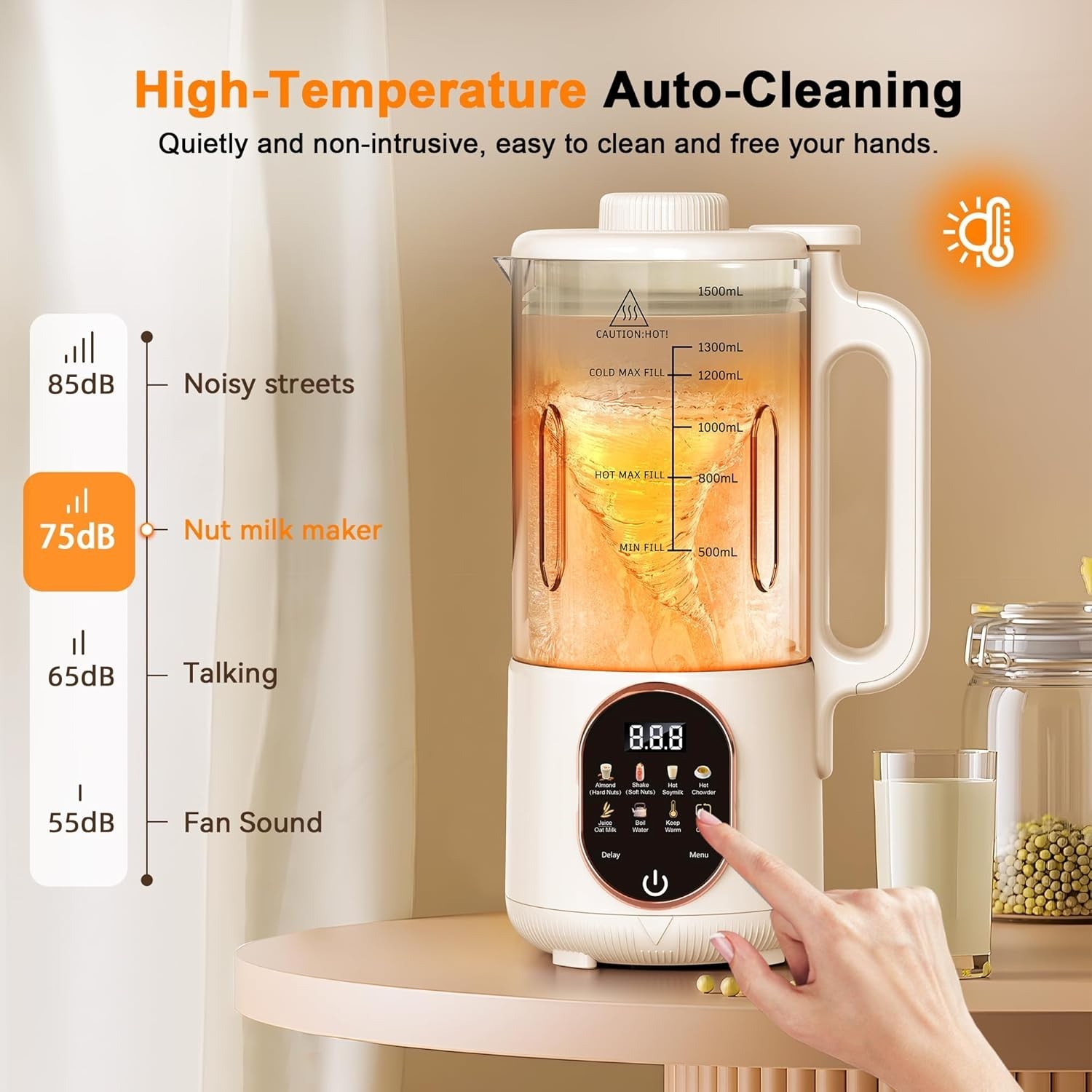 Versatile Almond Milk Maker - 10 Functions & One-Touch Operation for Easy Use