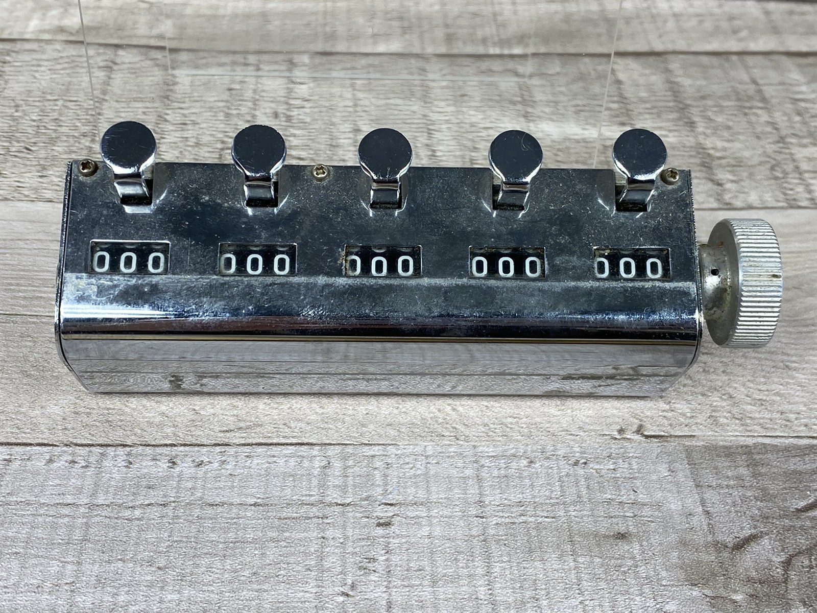 Vintage Hand Tally 5 Gang 3 Digits Multiple Counter - Works Well