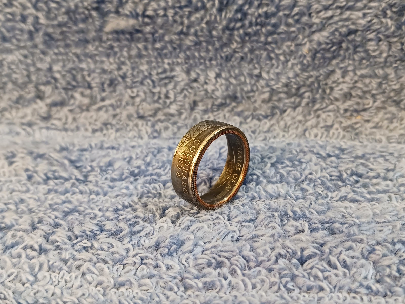 Colorado Handcrafted Washington Quarters coin ring, size 6 -1/2  2006