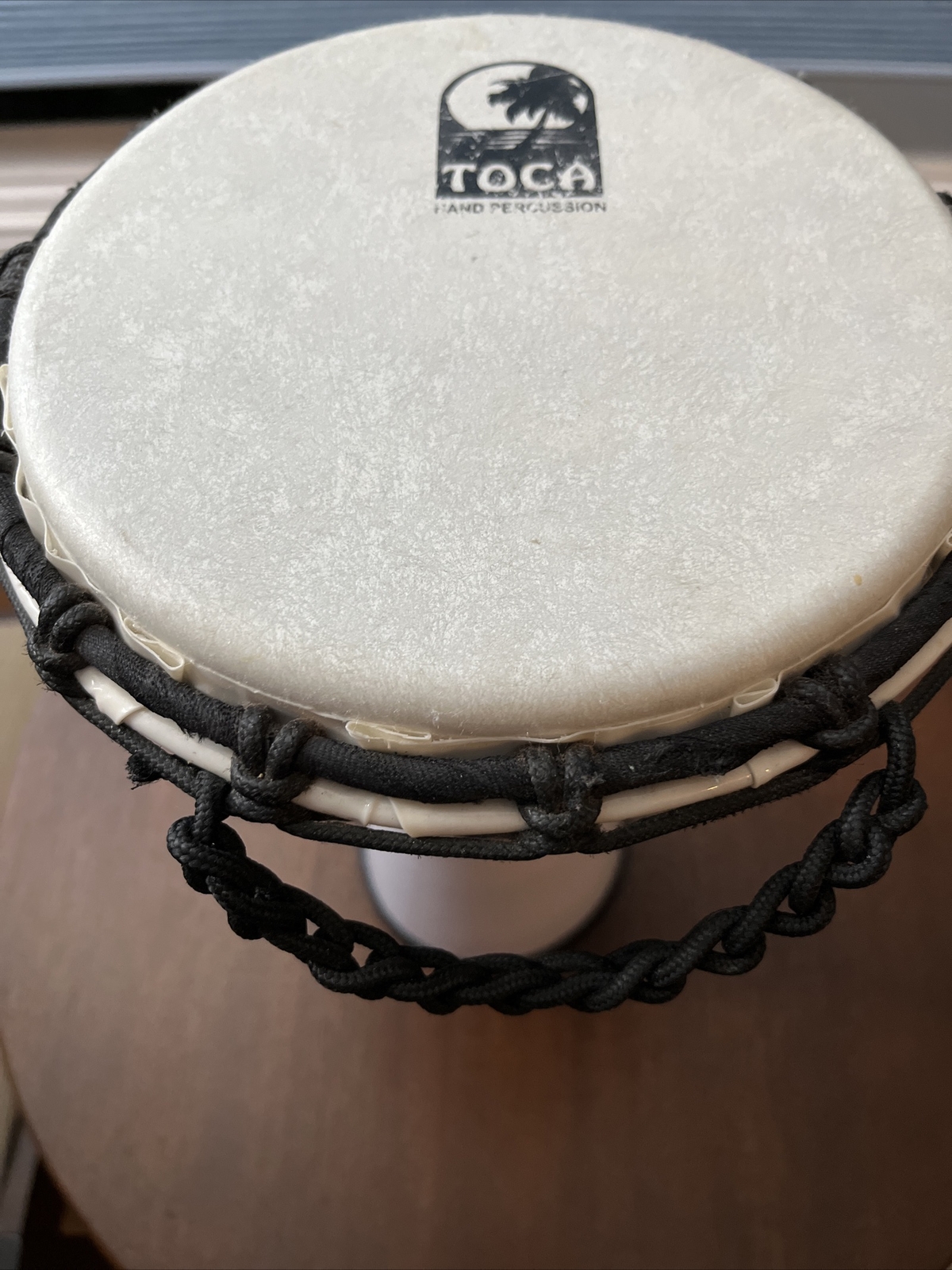 Toca Rope Tuned HAND PERCUSSION Hand Drum 12"x7” white DJEMBE