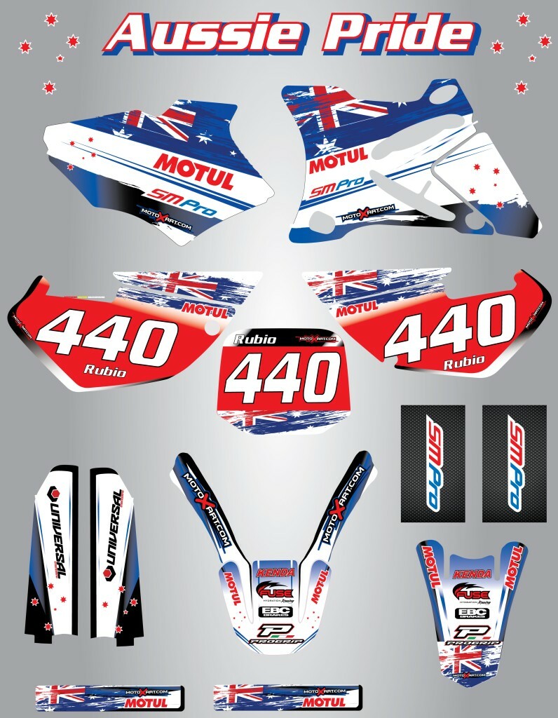 Full  Custom Graphic  Kit -AUSSIE PRIDE - TM 85