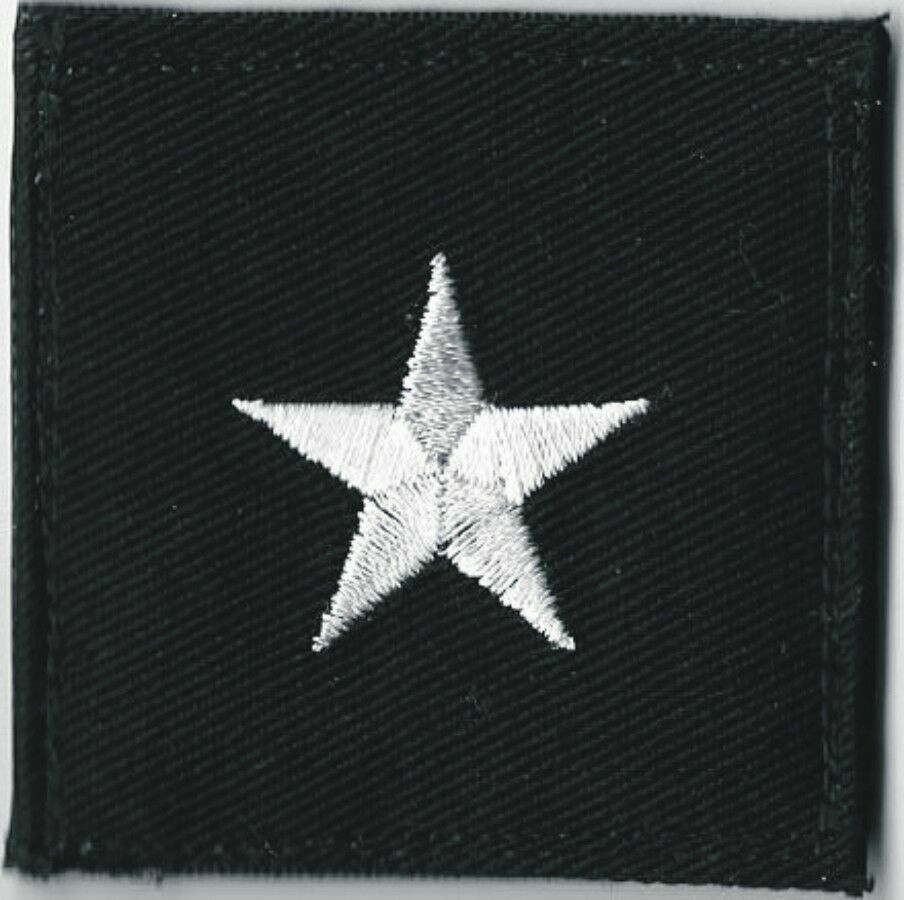 2" Black White O-7 BG Brigadier General Rank Fits For VELCRO® BRAND Loop Fastene